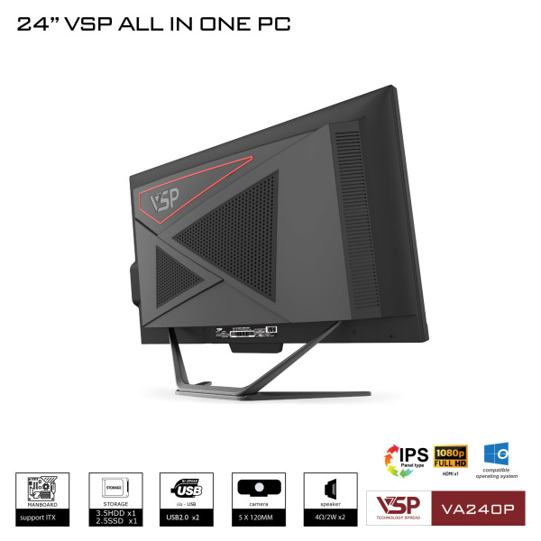 VA240P - Máy tính để bàn VSP All in One VA240P - FHD White Black - 11