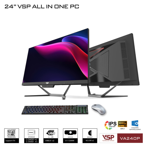 VA240P - Máy tính để bàn VSP All in One VA240P - FHD White Black - 12