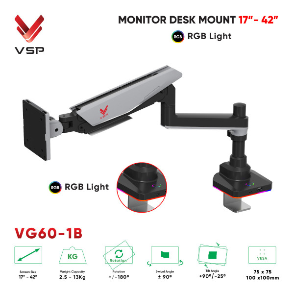 VG60-1B - Giá đỡ màn hình VSP VG60-1B (17 - 42 - 13KG) - 2
