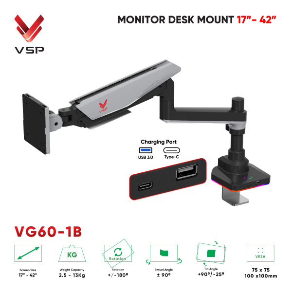 VG60-1B - Giá đỡ màn hình VSP VG60-1B (17 - 42 - 13KG) - 3