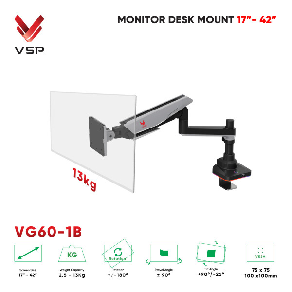 VG60-1B - Giá đỡ màn hình VSP VG60-1B (17 - 42 - 13KG) - 4