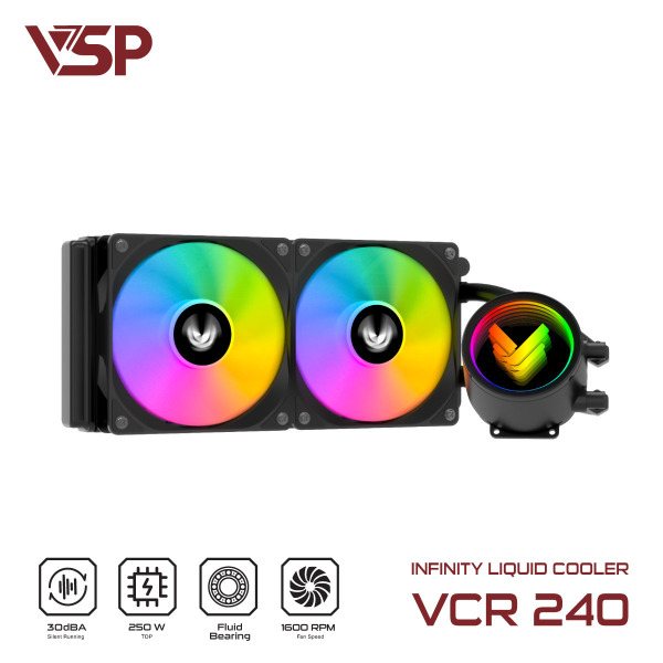 VCR-240 - Tản nhiệt nước VSP Infinity Liquid Cooler VCR-240 Đen - 2
