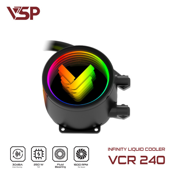 VCR-240 - Tản nhiệt nước VSP Infinity Liquid Cooler VCR-240 Đen - 4