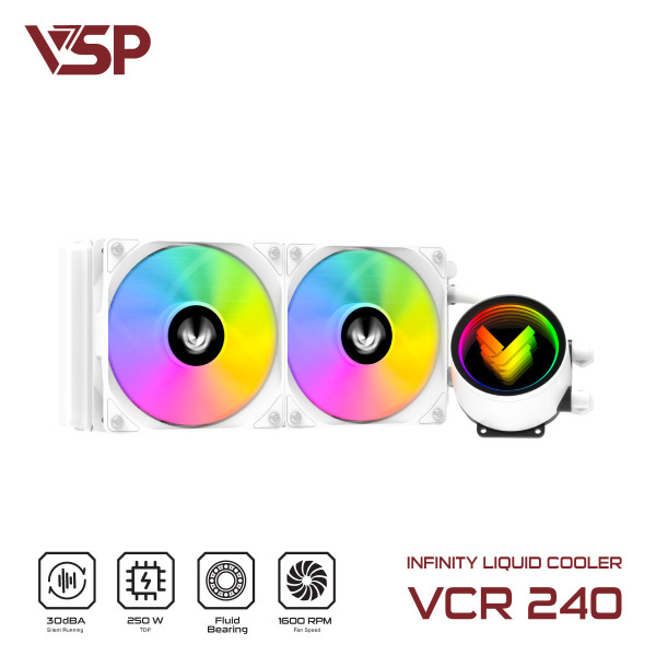 VCR-240 TRắNG - Tản nhiệt nước VSP Infinity Liquid Cooler VCR-240 Trắng - 2