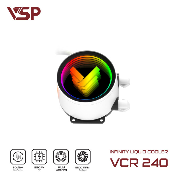 VCR-240 TRắNG - Tản nhiệt nước VSP Infinity Liquid Cooler VCR-240 Trắng - 3
