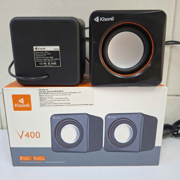 KISONLI V400 - Loa Vi Tính 2.0 Kisonli V400, cổng USB làm nguồn và jack 3.5 kết nối PC, Laptop - 2