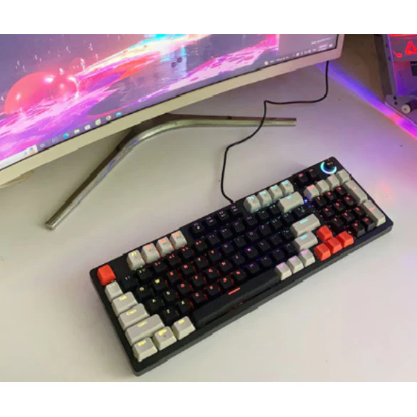 T-WOLF T50 - KEYBOARD T-Wolf T50 Phím Cơ keycap - nút điều khiển Led ( (Màu đen trắng xám ,97 key, Blue Switch, 22 chế độ Led) - 2