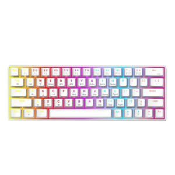 T-WOLF T30 - KEYBOARD T-Wolf T30 Phím Cơ keycap -Pin Sạc -Bluetooth - Wireless - USB Led RGB ( (Màu đen, trắng, kem, xám kem,63 key, Blue Switch, 22 chế độ Led - 2