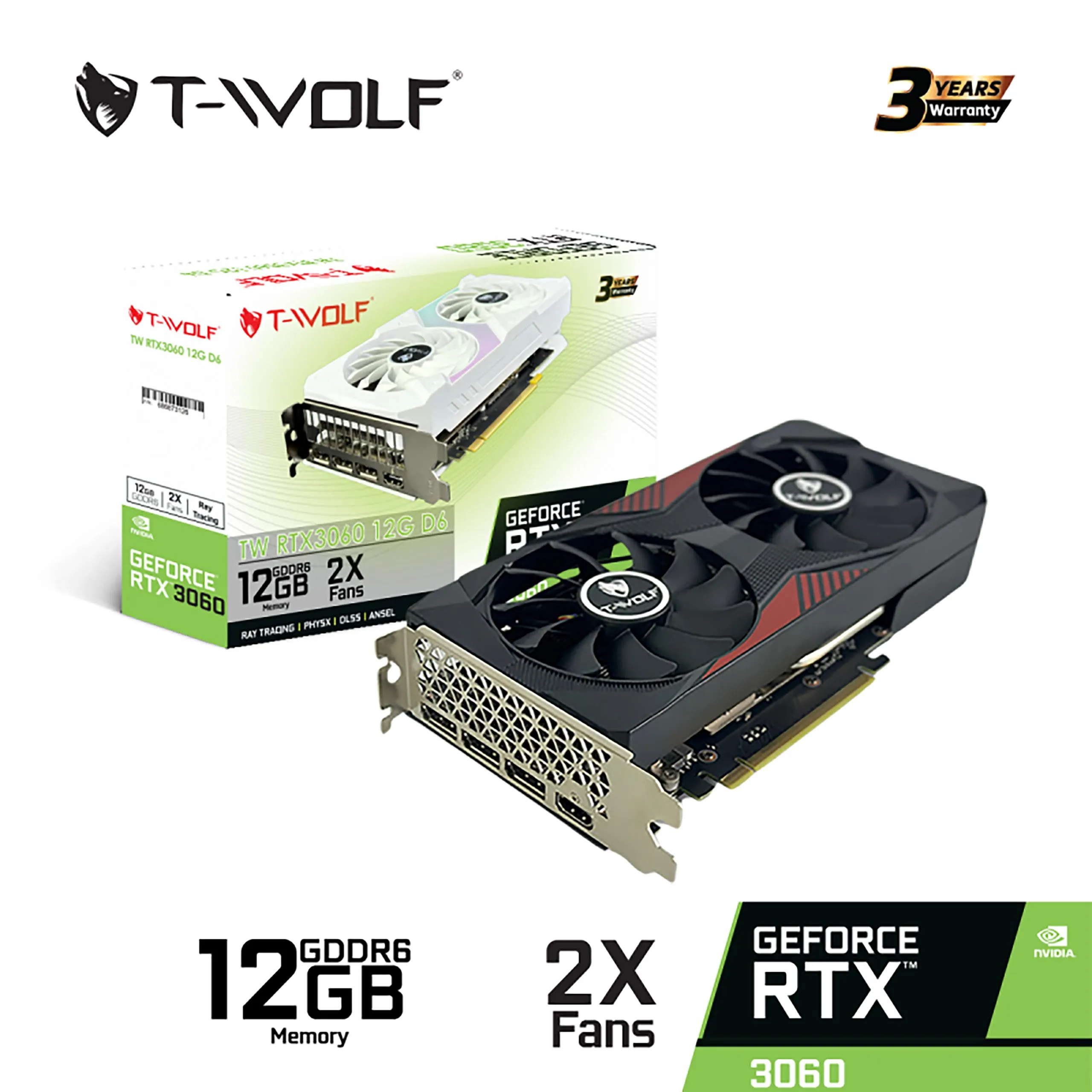 Card màn hình T-WOLF RTX 3060 12GB GDDR6