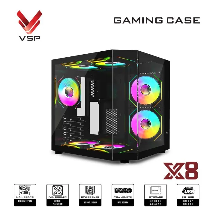 Vỏ Case Máy Tính X8 Đen