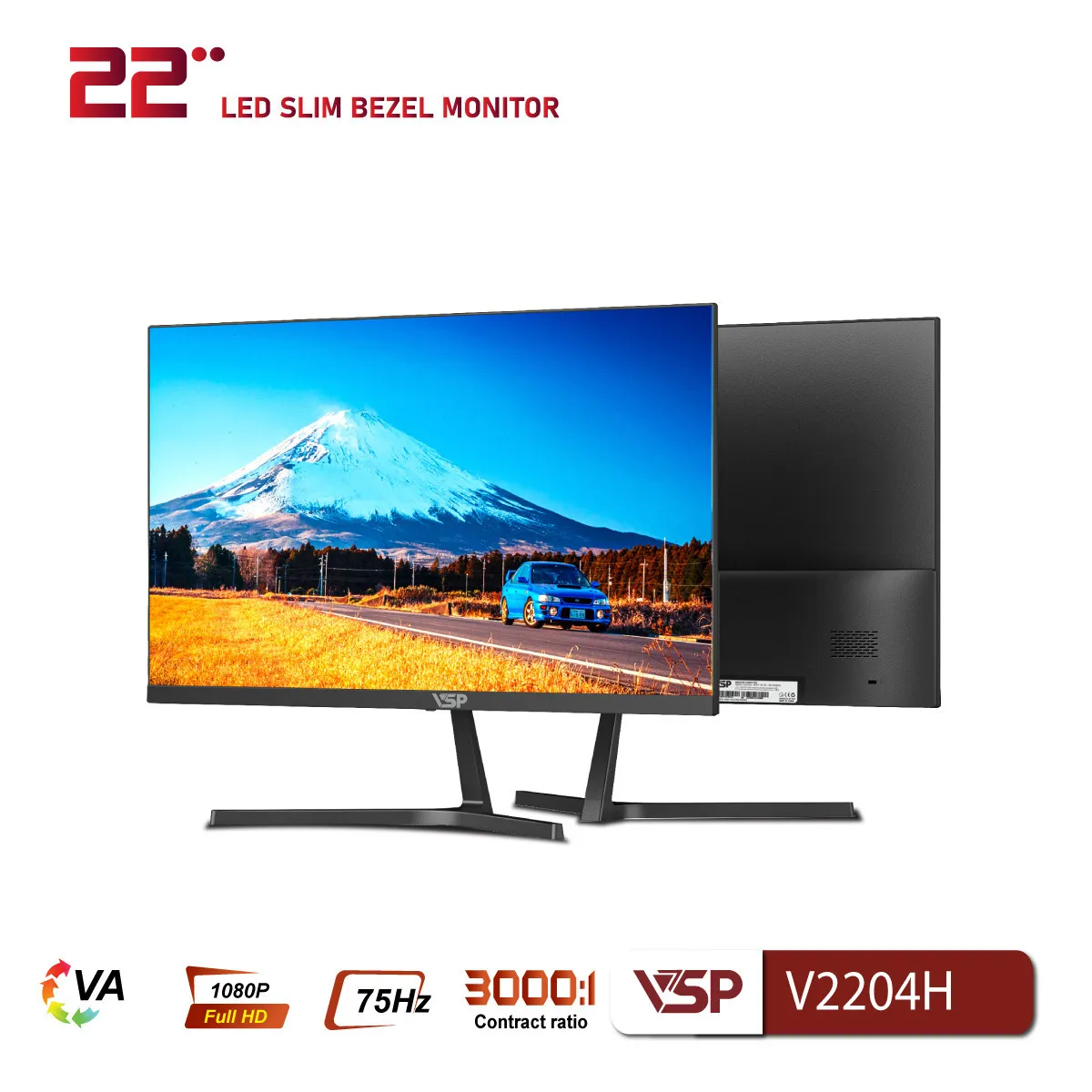 Màn hình phẳng LED VSP 22inch tràn viền V2204H