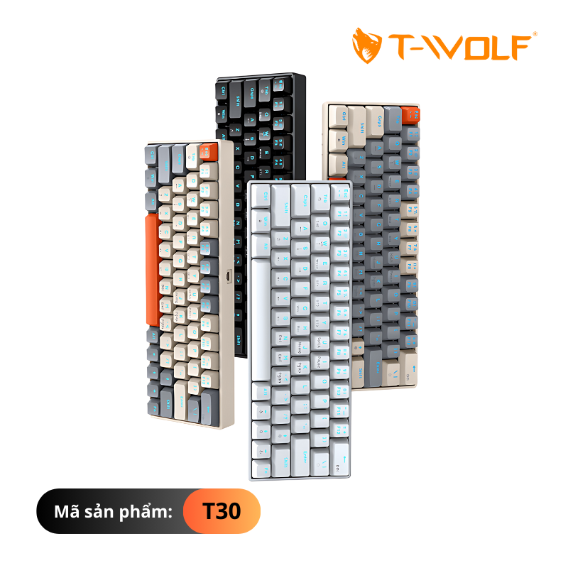 T30 - Bàn phím cơ không dây T-WOLF T30 Blue Switch