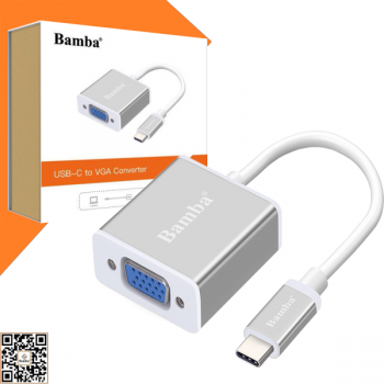 2652 - CABLE CHUYỂN ĐỔI USB-C SANG VGA BAMBA B4