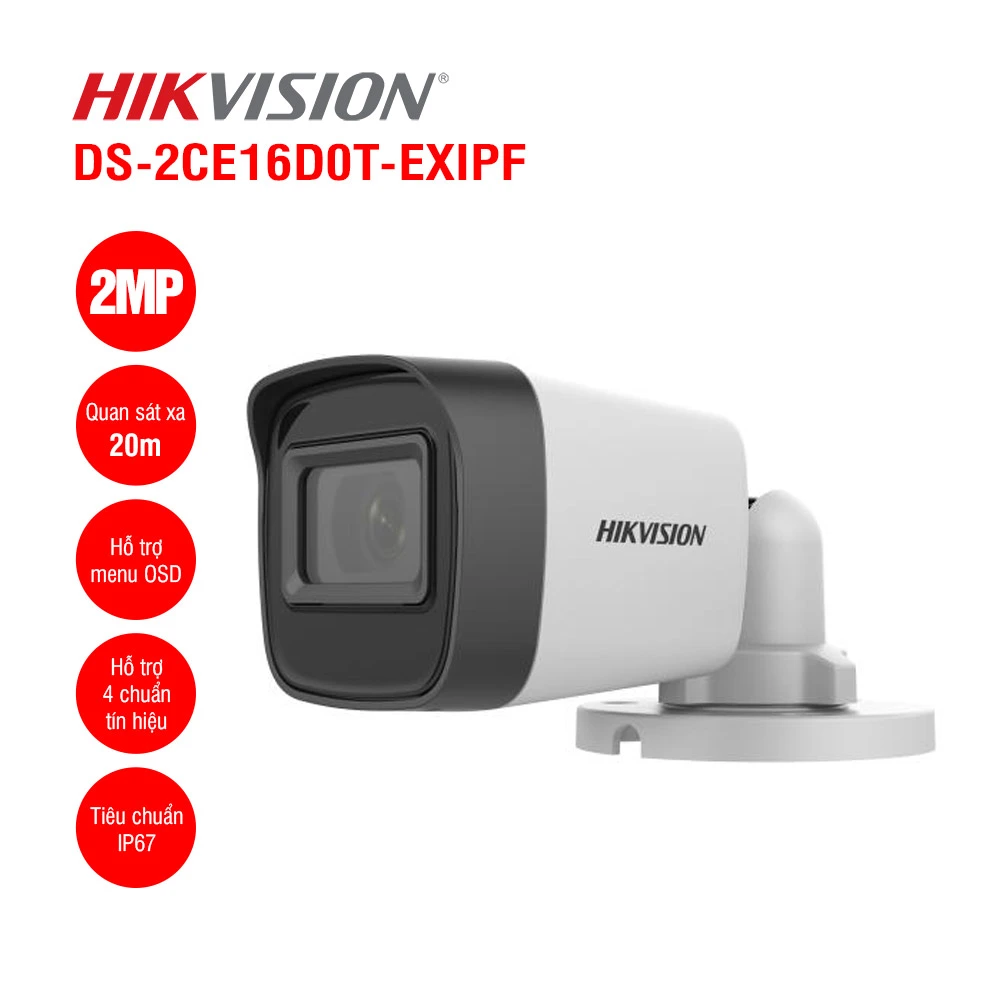 DS-2CE16D0T-EXIPF - Camera HDTVI 2MP HIKVISION DS-2CE16D0T-EXIPF