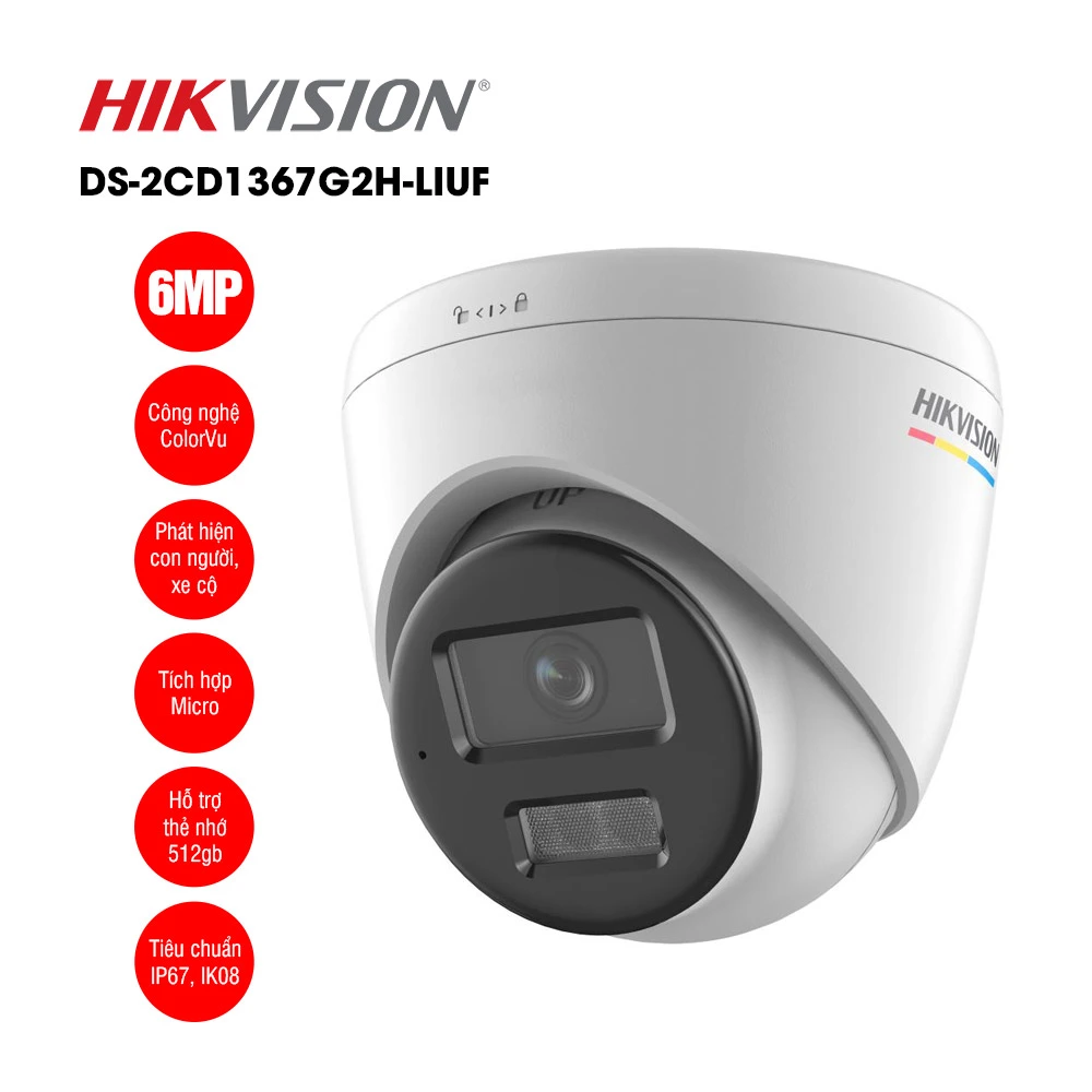 DS-2CD1367G2H-LIUF - Camera IP 6MP bán cầu HIKVISION DS-2CD1367G2H-LIUF