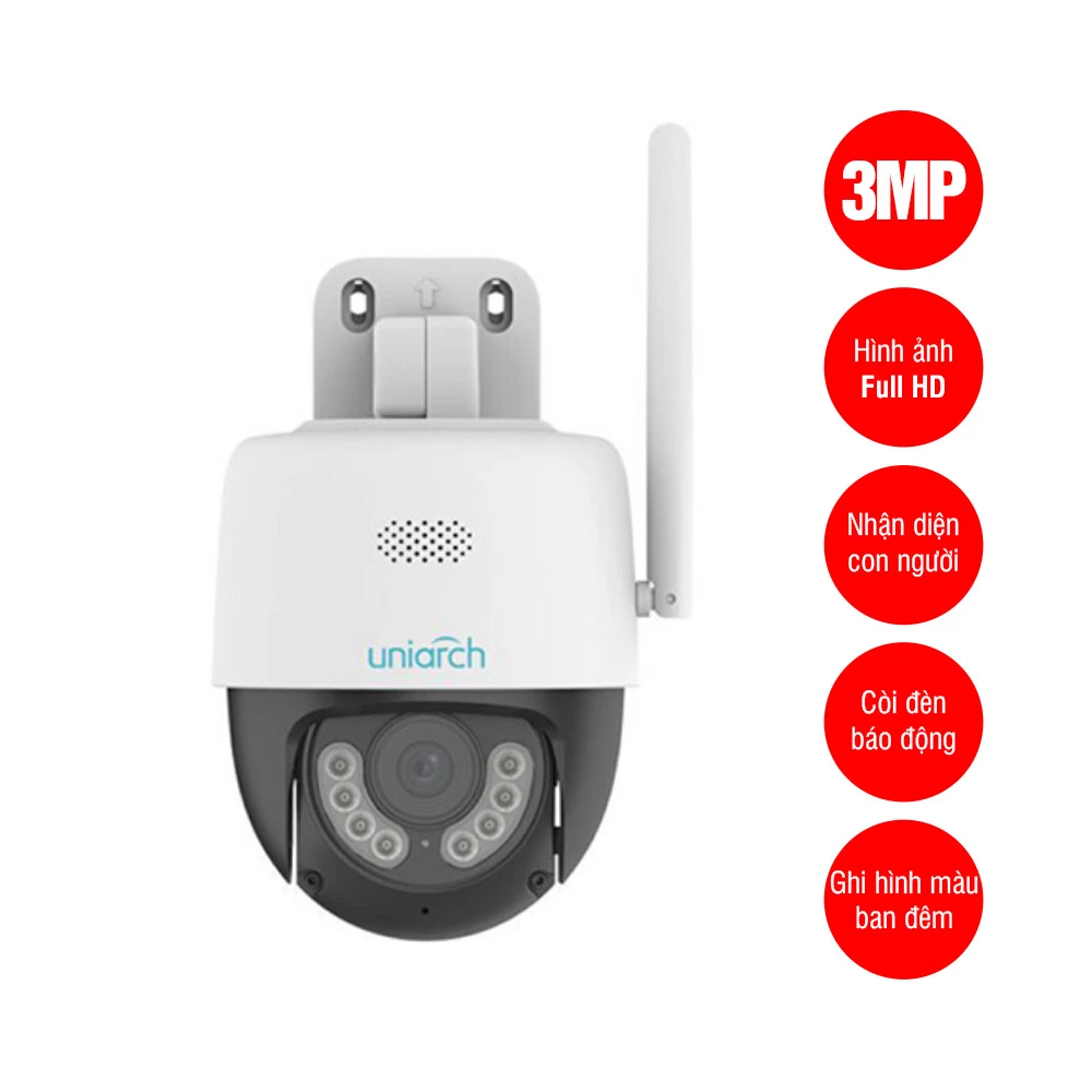 UHO-P1A-M3F4D - Camera IP WIFI PTZ 3MP UNIARCH UHO-P1A-M3F4D