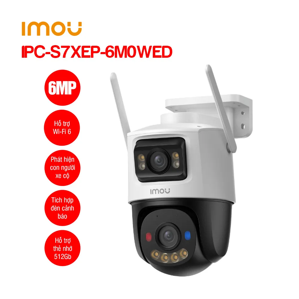 IPC-S7XEP-6M0WED - Camera Wifi ngoài trời 6MP iMOU IPC-S7XEP-6M0WED [2 ống kính, quay quét]