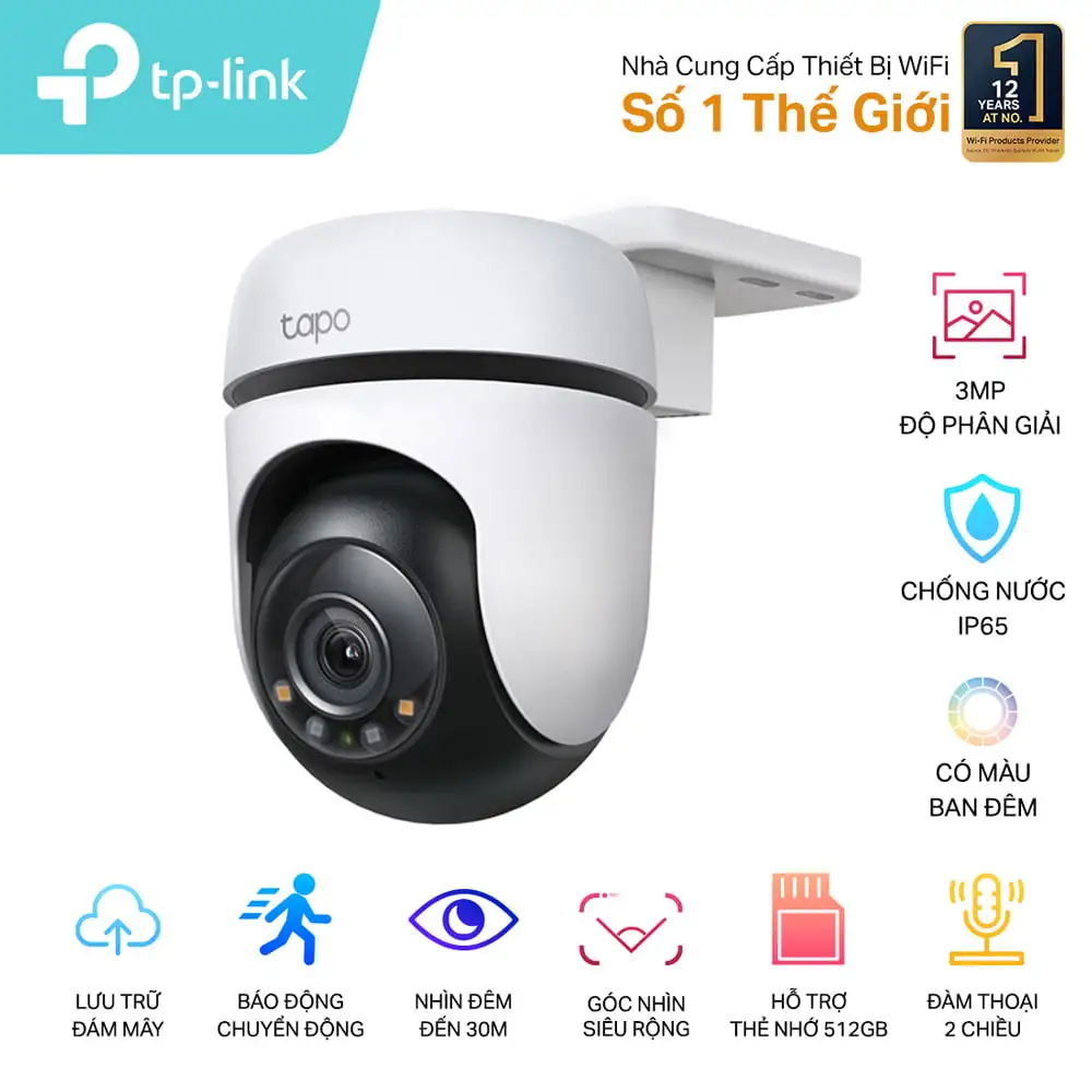 C510W - Camera Wifi 3MP TP-Link Tapo C510w 2K [Quay quét ngoài trời]