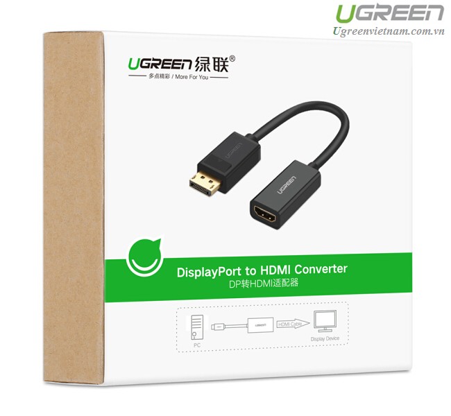 6082 - Cáp chuyển Displayport sang HDMI chính hãng Ugreen 40362 - 2