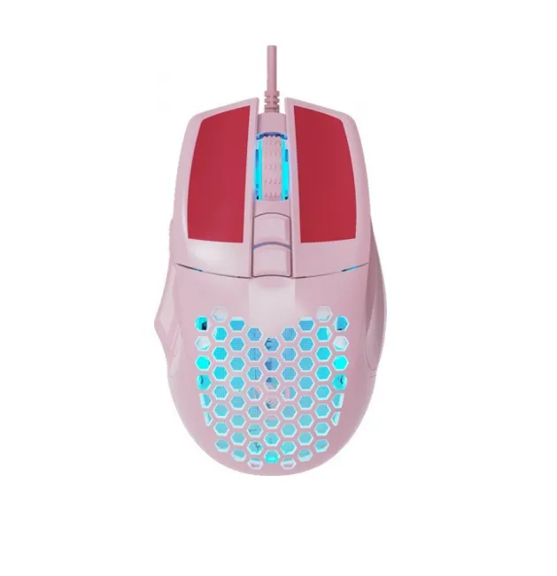 Mouse T - Wolf  M4 BLACK / PINK Gaming LED