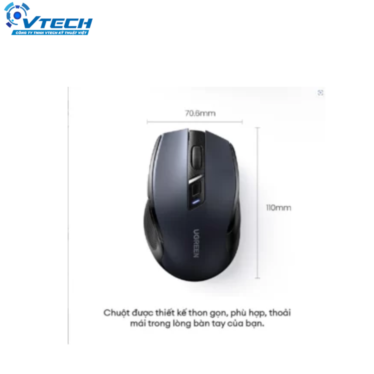 6053 - Chuột không dây 2.4G Silent Click 4000 DPI cao cấp Ugreen 15063 (MU006) - 3