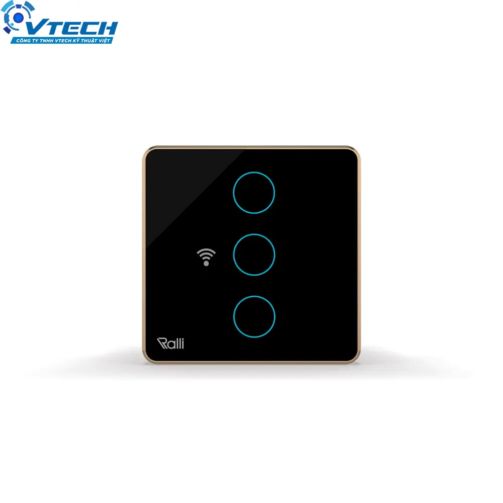 Công tắc Cảm ứng thông minh vuông kết nối wifi 3 nút bấm