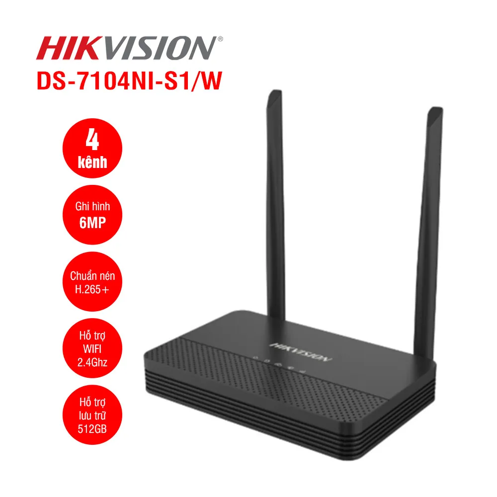 DS-7104NI-S1 W - Đầu ghi hình NVS 4 kênh Hikvision DS-7104NI-S1 W