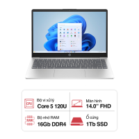 14-EP1009TU 9Z2W2PA - Laptop HP 14-ep1009TU 9Z2W2PA (Intel Core 5-120U | 16GB | 1TB | 14 inch FHD | Win 11 | Bạc)