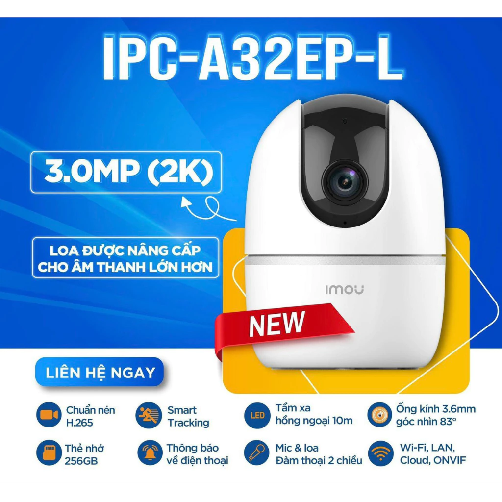 Camera IP Wifi IMOU RANGER 3MP - IPC-A32EP-L 3MP 2K