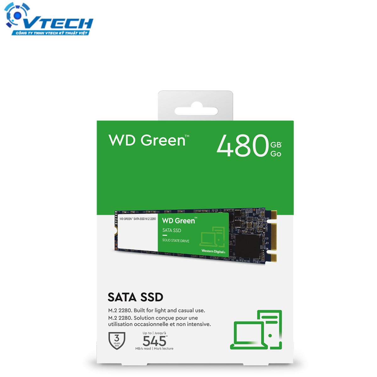 6692 - Ổ cứng SSD WD Green M.2 2280 Sata III 480GB WDS480G2G0B - 2