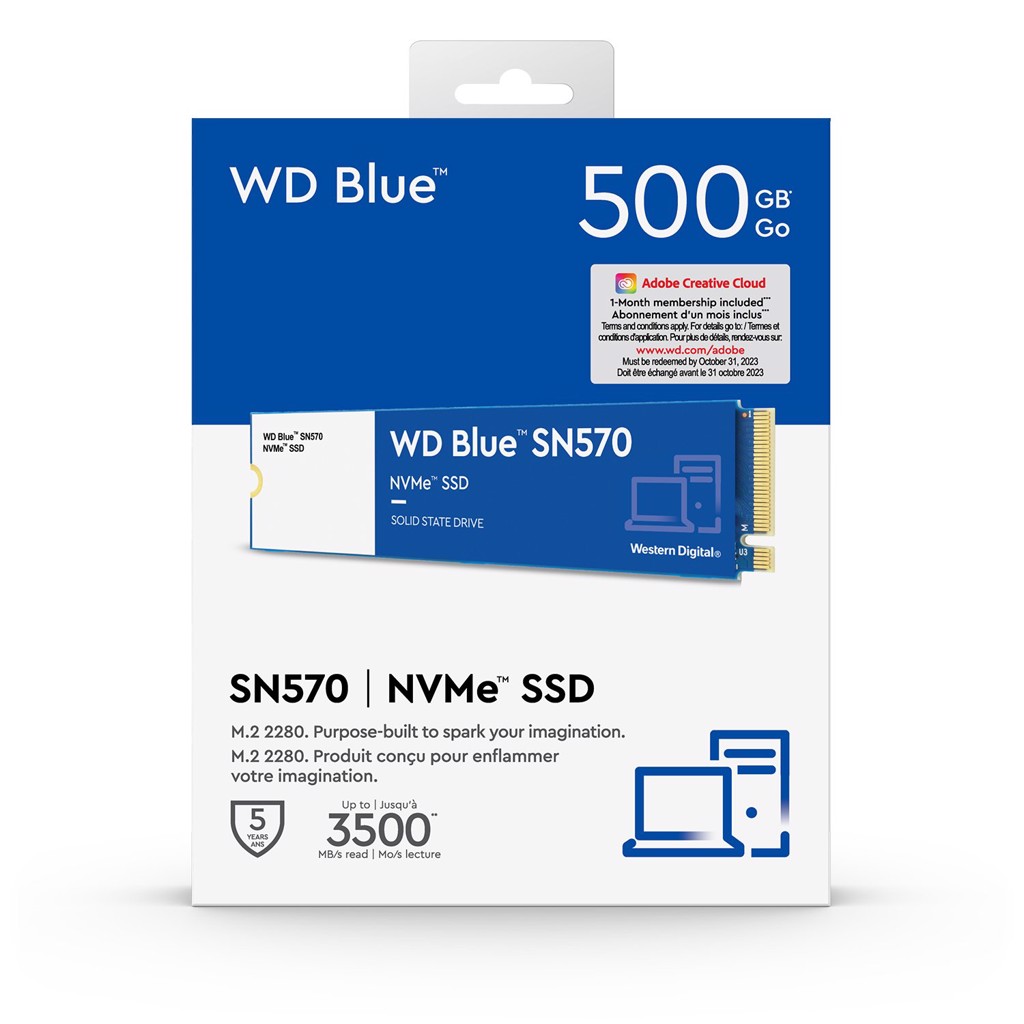 6397 - Ổ cứng SSD WD Blue SN570 500GB M.2 2280 NVMe Gen3 x4 (WDS500G3B0C) - 4