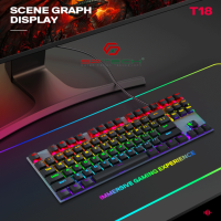 T-WOLF T18 - Keyboard T-WOLF T18 Black Chính hãng (Phím cơ, 87 key, Blue Switch, 12 chế độ LED)
