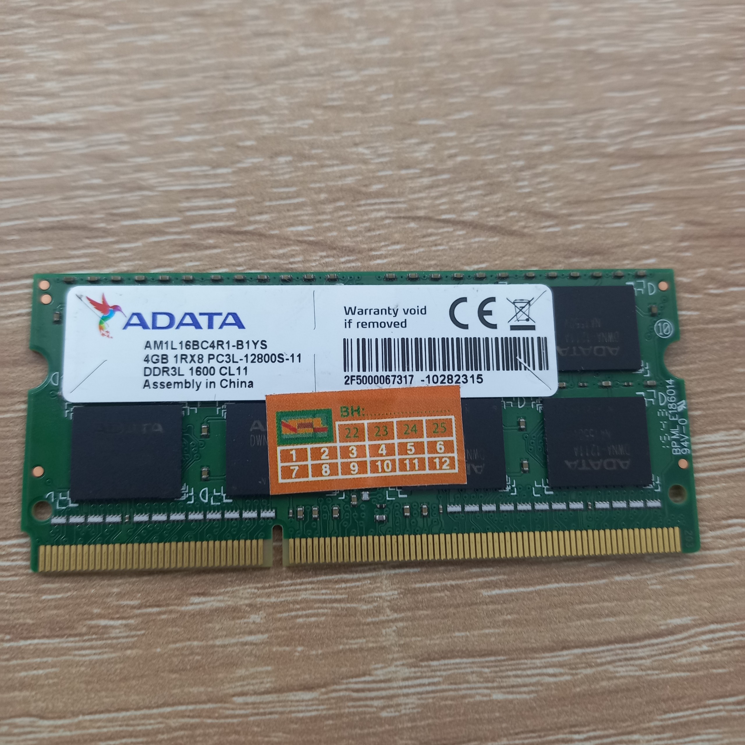 6056 - Ram Laptop ADATA 4GB PC3L 12800s (1 mặt chip) - 2