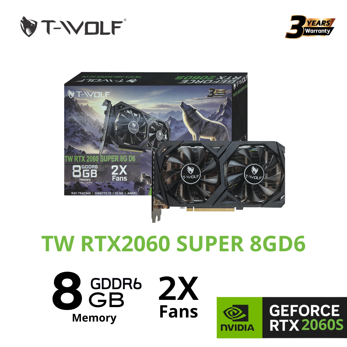 Card màn hình T-WOLF RTX 2060 SUPER 8GB GDDR6