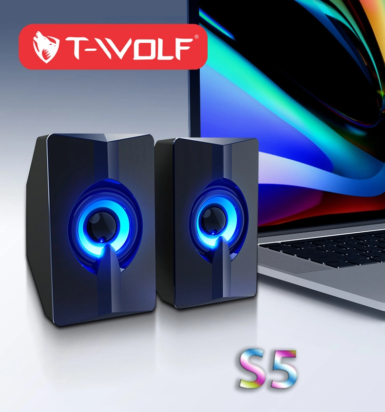 S5 - Loa vi tính 2.0 T - Wolf S5 Led 7 màu