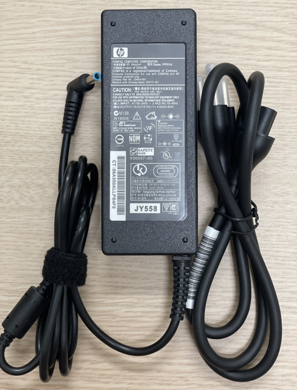 2166 - Sạc laptop HP Compad 19.5V – 4.62A- 90W – Đầu kim nhỏ - 2