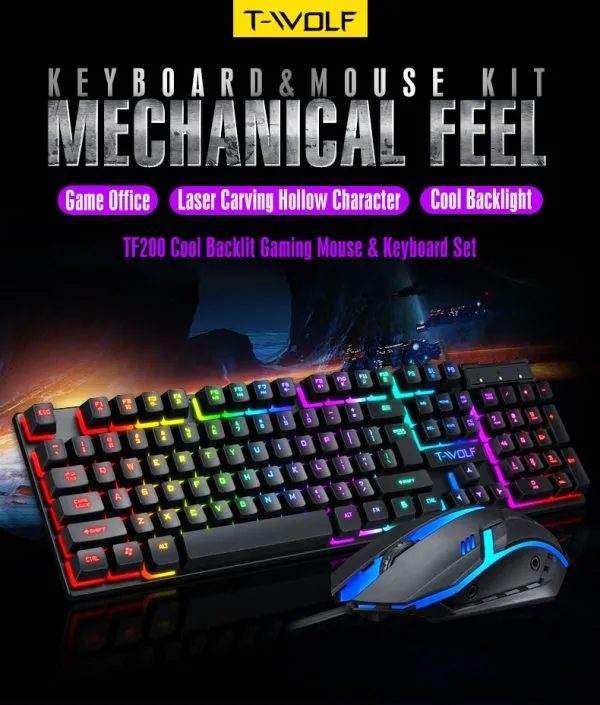 Combo Keyboard + Mouse T-Wolf TF200 Gaming