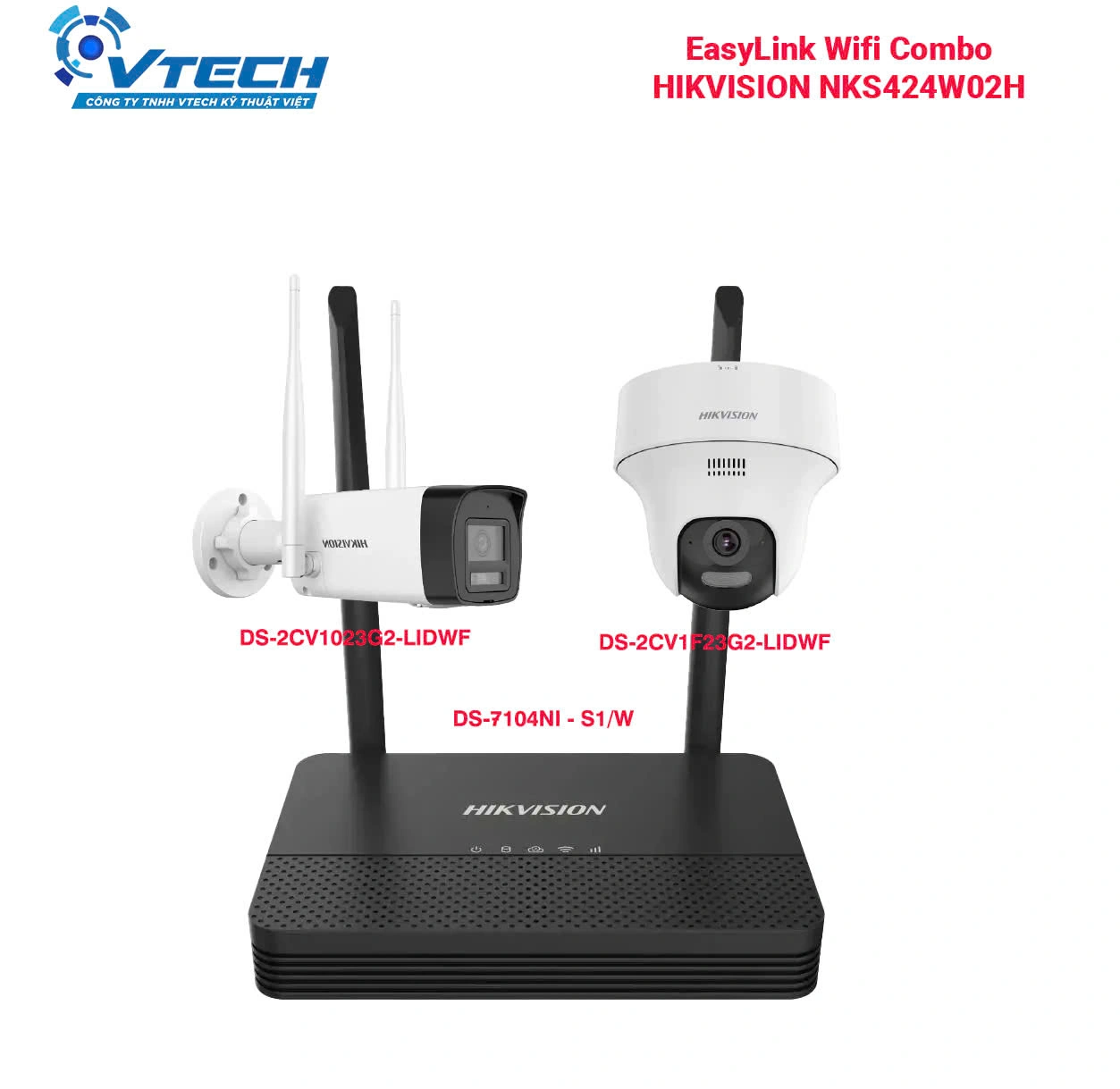 Bộ Kit Camera WiFi EasyLink NKS424W02H 2MP HIKVISION