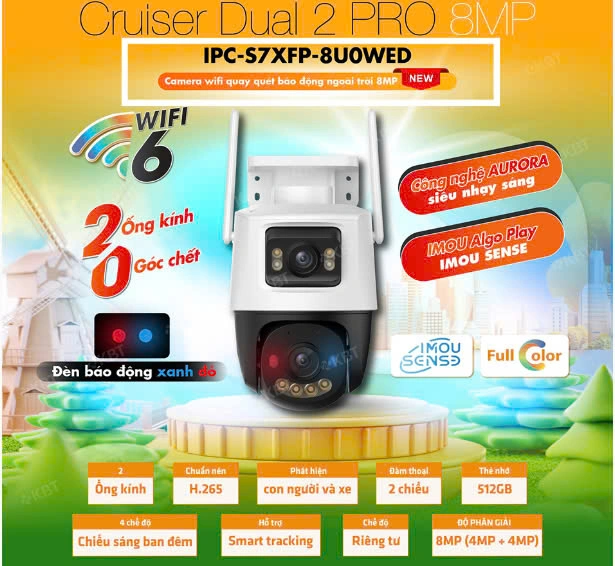 S7XFP-8U0WED - Camera iMOU IPC-S7XFP-8U0WED Cruiser Dual 2 Pro 8MP