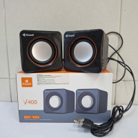 Loa Vi Tính 2.0 Kisonli V400, cổng USB làm nguồn và jack 3.5 kết nối PC, Laptop